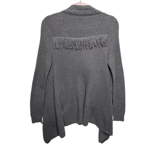 Lucky Brand Fringe Woven Knit Duster Sweater Cardigan Jacket - Picture 6 of 10